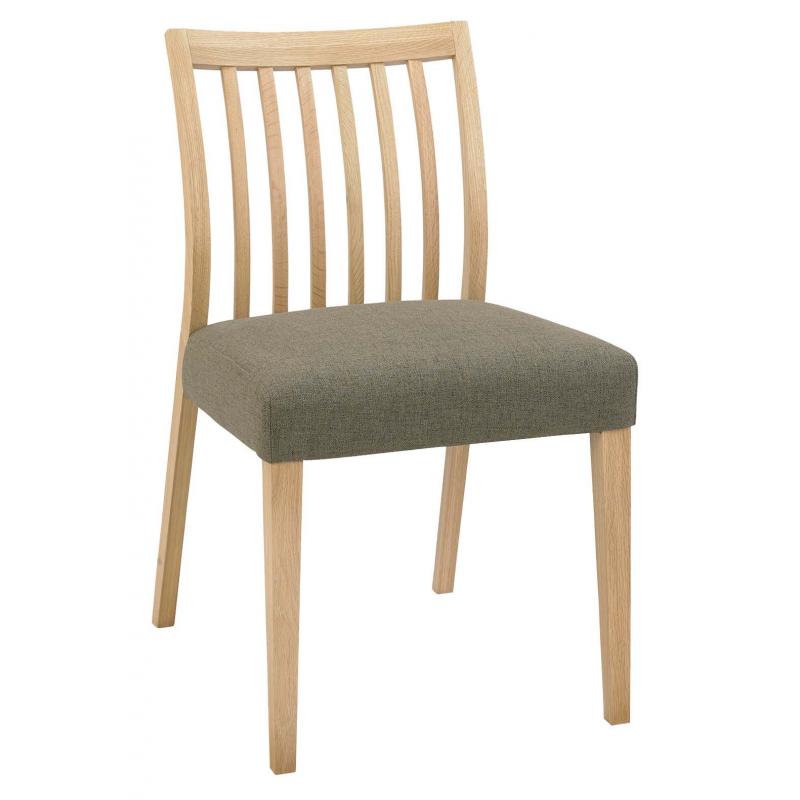 Alesund Oak Low Back Slat Chair With Fabric Seat